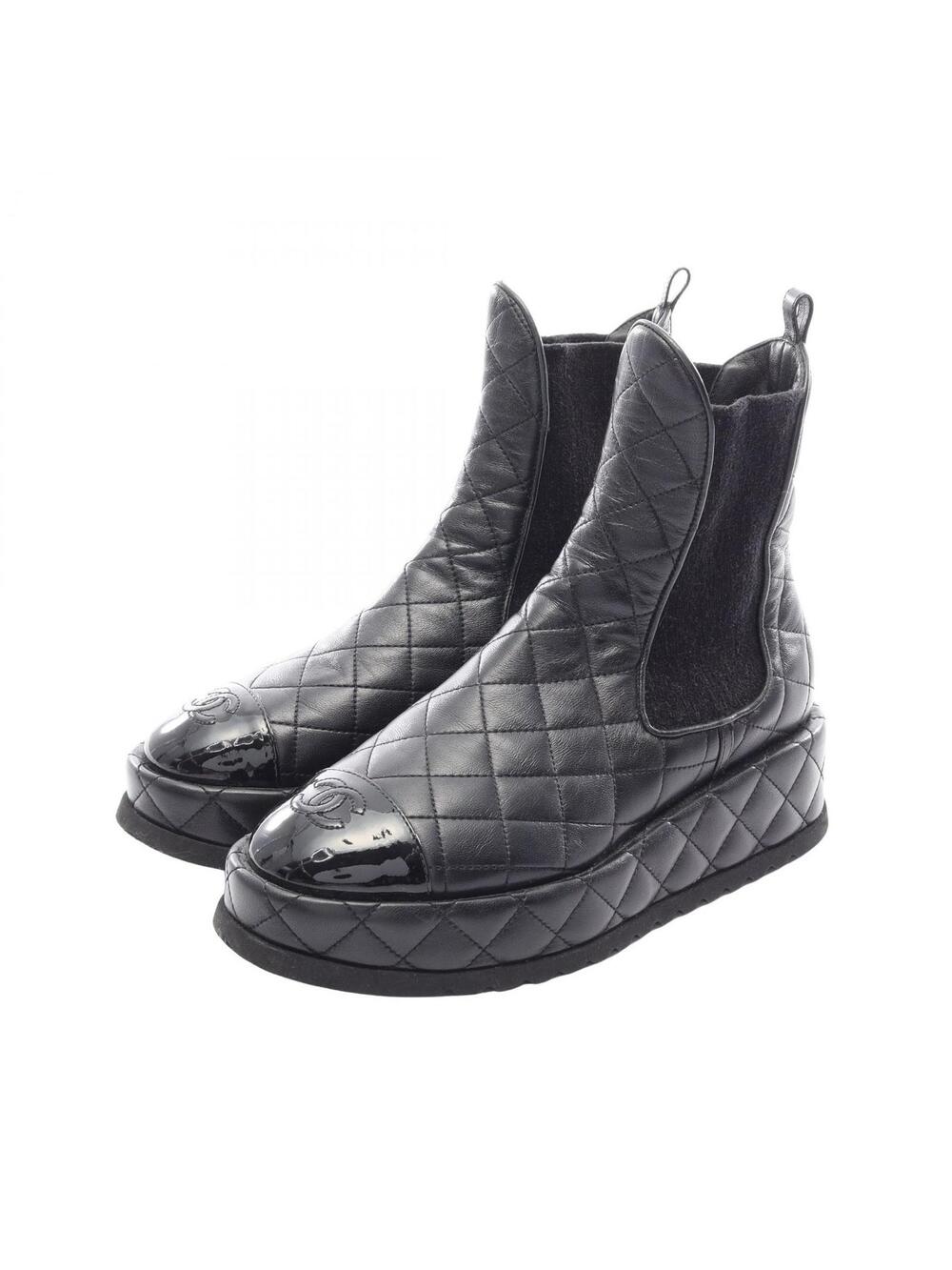 Chanel Coco Mark Matelasse Boots #36 #351919C13B